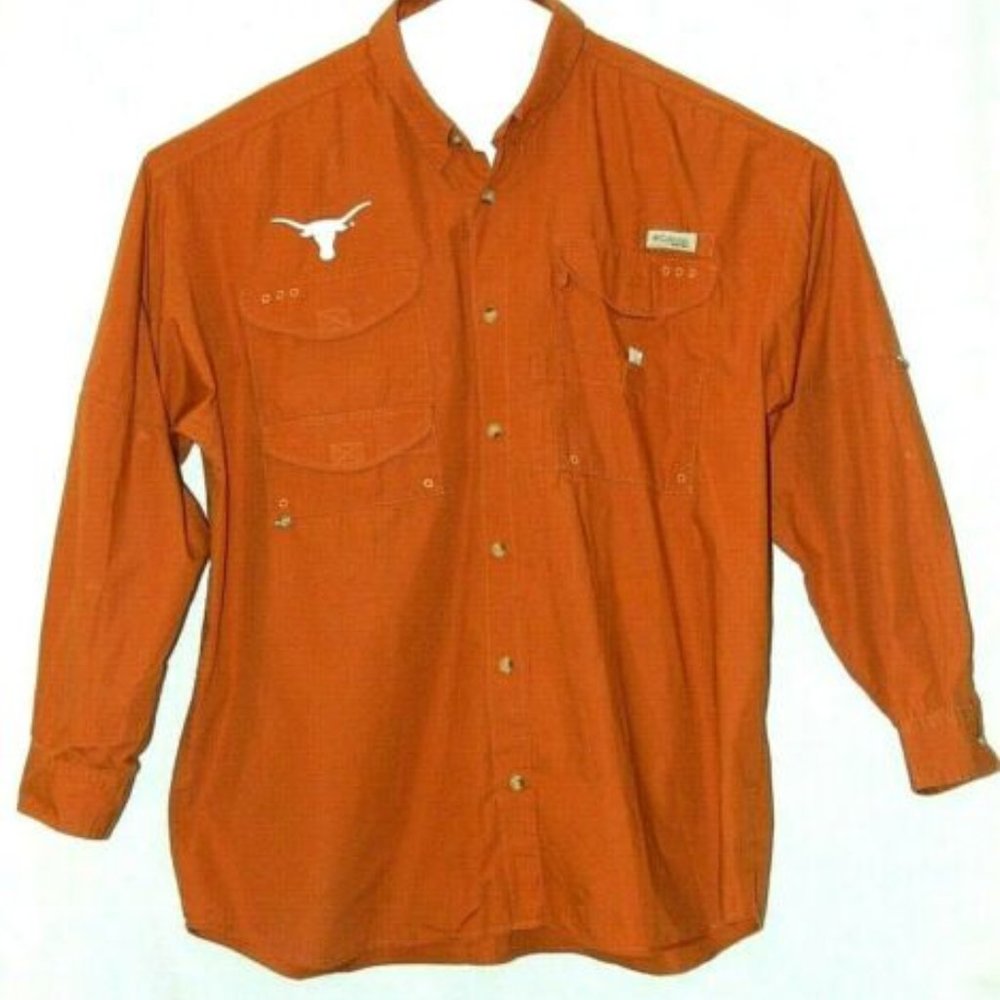 Columbia PFG Texas Longhorns XXL Football Fishing Embroidered Burnt Orange Men